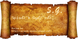 Spisák Győző névjegykártya